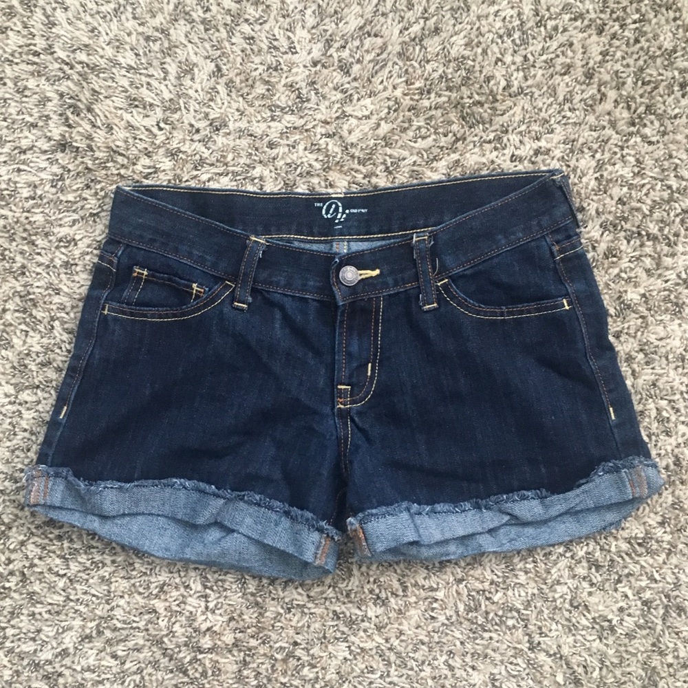 Dark denim cuffed shorts